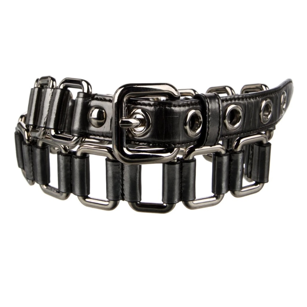COPY - Miu Miu Authentic Vintage Chain Link Leather Belt Silver Hardware